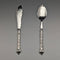 1938年 英国ヴィンテージ 純銀ハンドル ナイフ&スプーンセット Raeno Silver Plate Co